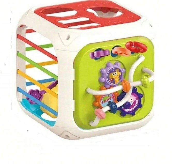 SENSORY EDUCATIONAL ACTIVITY CUBE FOR BABIES MONTESSORI 7in1 Packaging status original
