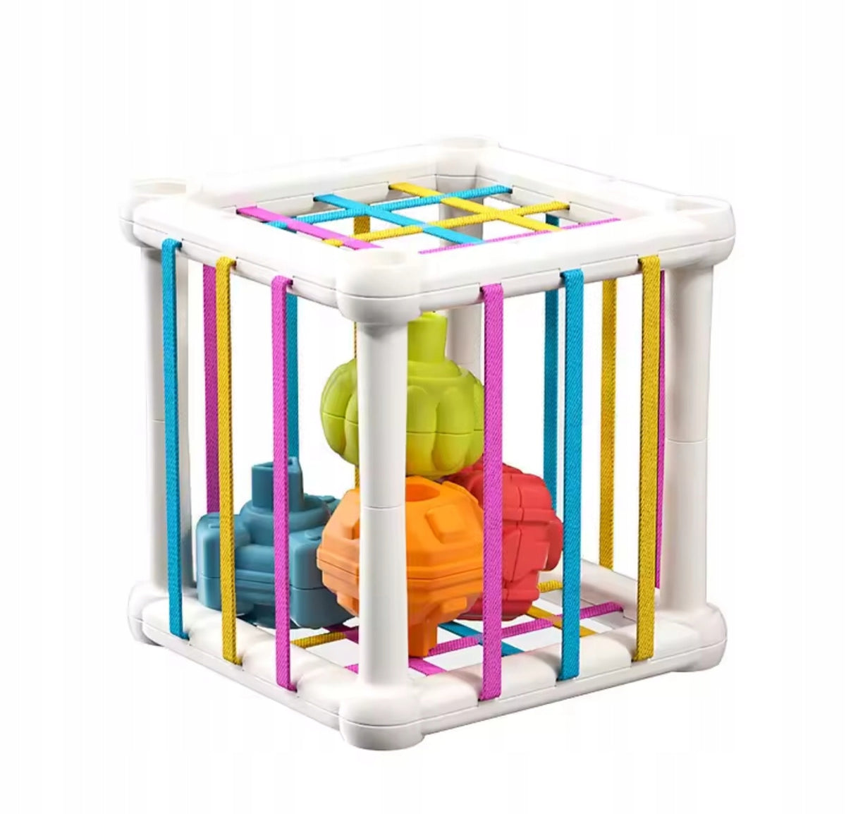 SENSORY EDUCATIONAL CUBE FLEXIBLE MONTESSORI SORTER BLOCKS Packaging status original