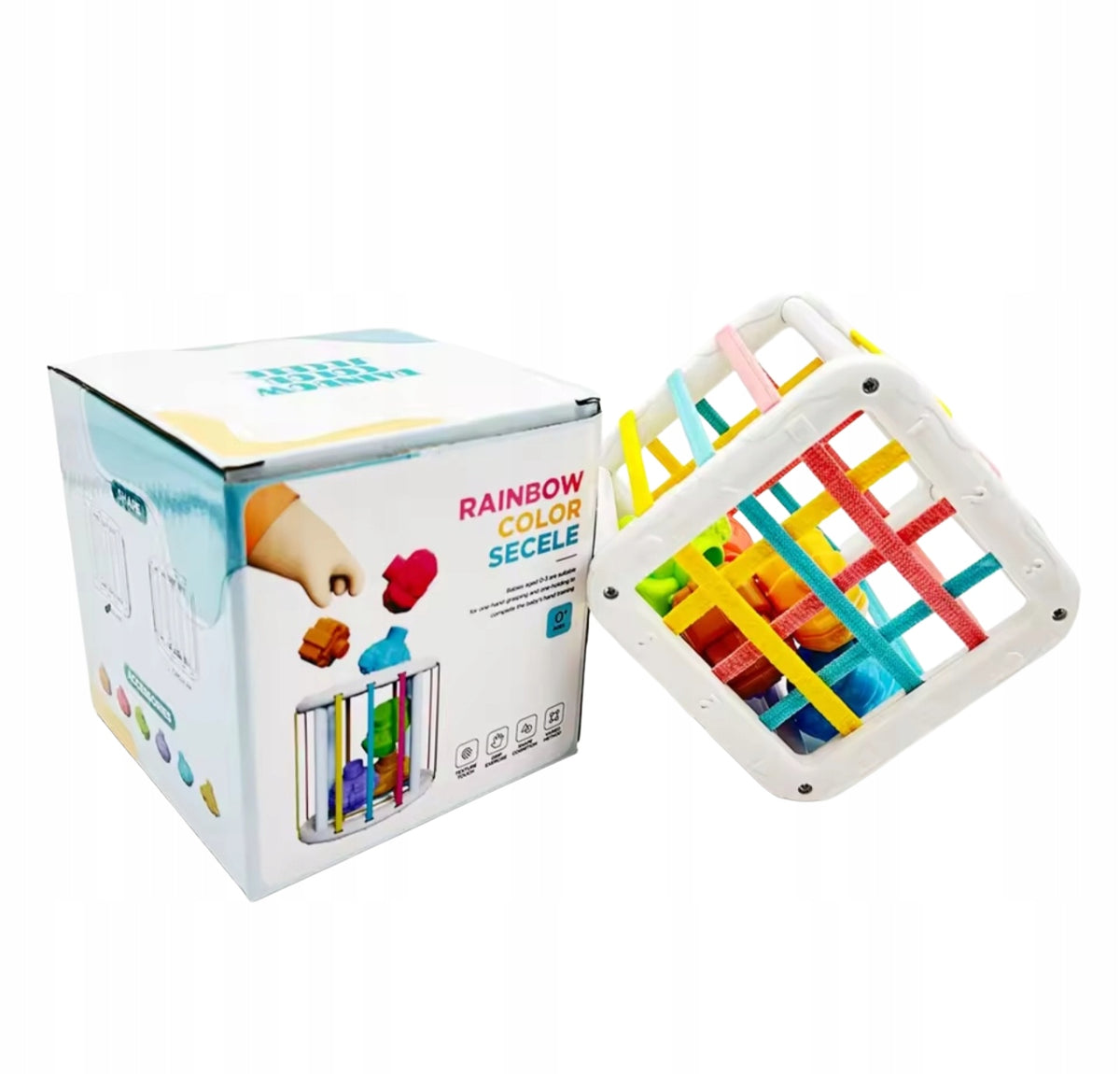 SENSORY EDUCATIONAL CUBE FLEXIBLE MONTESSORI SORTER BLOCKS