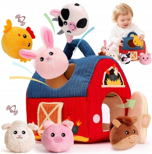 SENSORY FARM SET 6 PLUSH ANIMALS WITH SOUNDS FOR GIFT