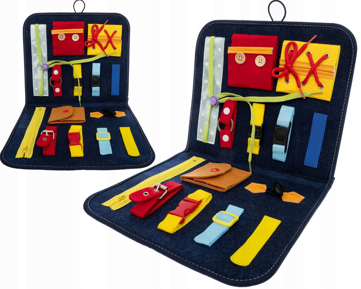 SENSORY MANIPULATION BOARD LEARNING CLOTHES AND BINDING ARTICLES