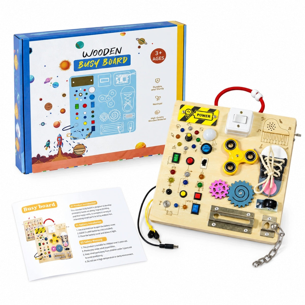 SENSORY MANIPULATION BOARD MONTESSORI WOODEN EDUCATIONAL Brand no brand