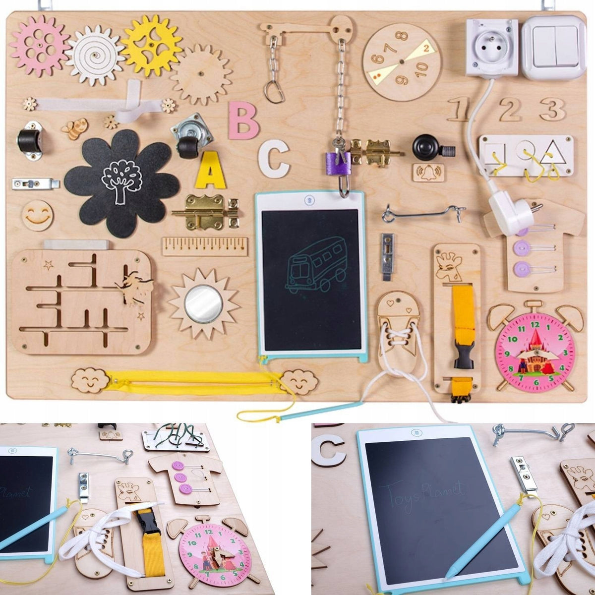 SENSORY MANIPULATION BOARD WOODEN MONTESSORI for children LARGE XXL