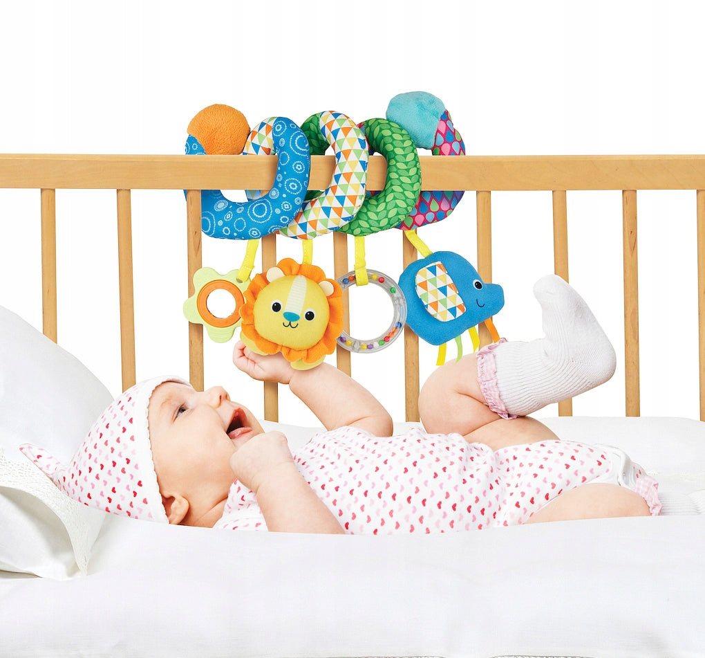 SENSORY PENDANT FOR STROLLER Smily Play Spiral for Cot Rattle Packaging status original