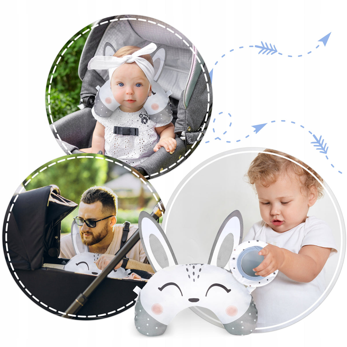 SENSORY PILLOW BABY RATTLE TEETHER Brand Nukido