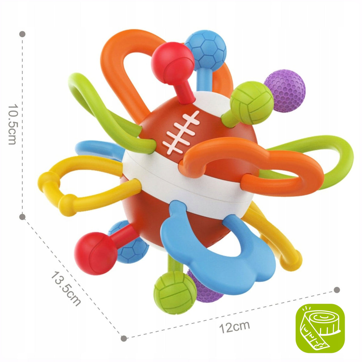 SENSORY RATTLE FOR BABIES CHILDREN 2in1 TEETHER SPIRAL COLORFUL Manufacturer code Grzechotka sensoryczna silikonowa gryzak