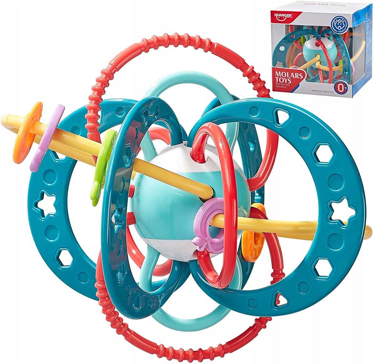 SENSORY RATTLE TEETHER COLORFUL RINGS