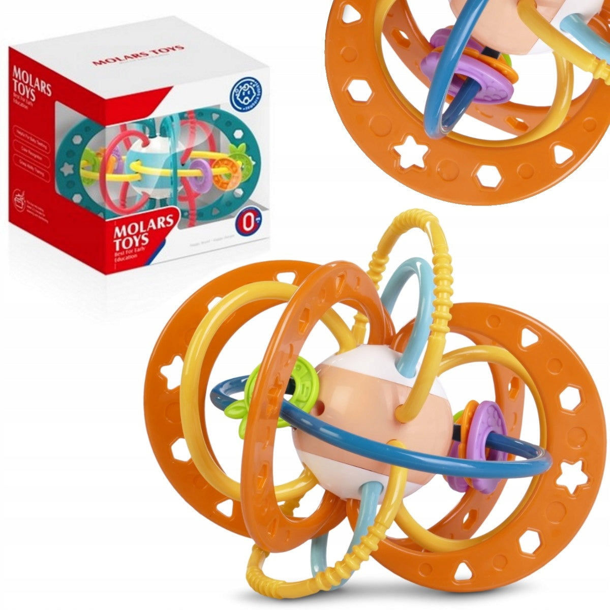 SENSORY RATTLE WITH TEETHER INTERLACING FOR TODDLER