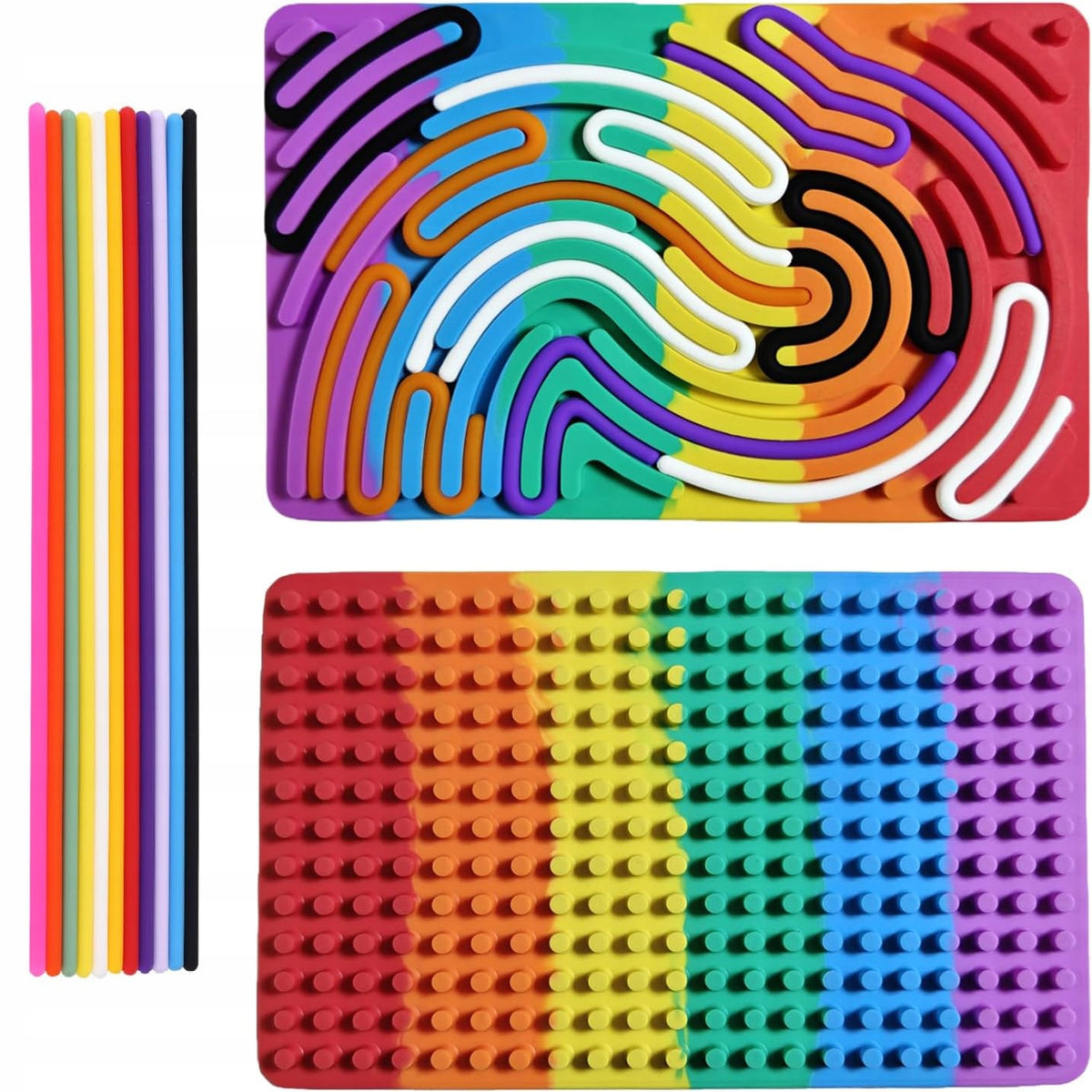 SENSORY SILICONE BOARD FOR AUTISM STRESS ADHD RELAXATION TRAVEL COLORFUL