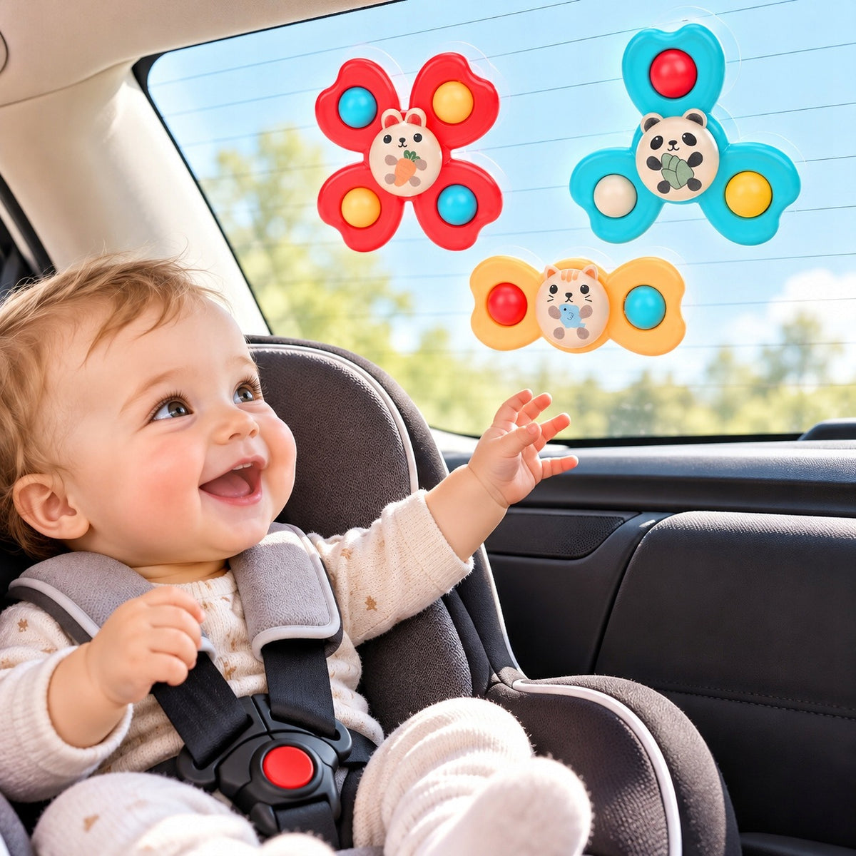 SENSORY TODDLER TOYS SPACE SPINERS SUCTION CUPS SPINNING Kid's age 18＋ months