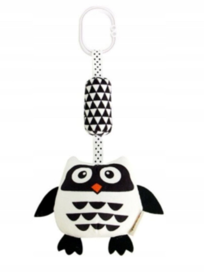 SENSORY TOY CONTRAST RATTLE FOR STROLLER PLUSH OWL PENDANT Kind pendants