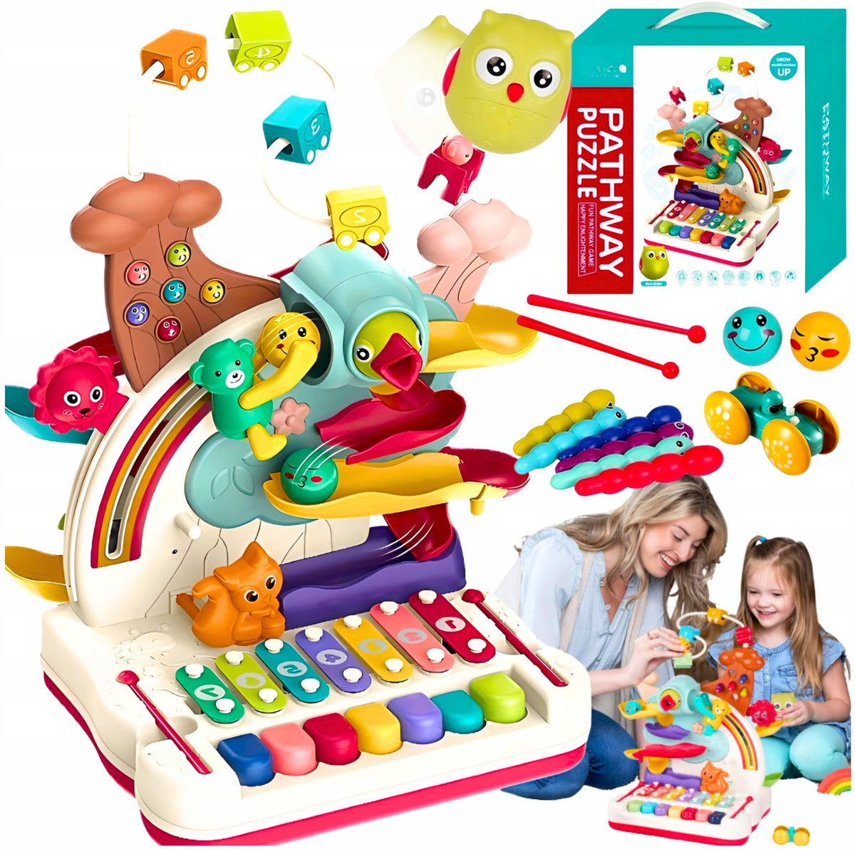 SENSORY TOY EDUCATIONAL INTERACTIVE MULTIFUNCTIONAL BALL TRACK 3+