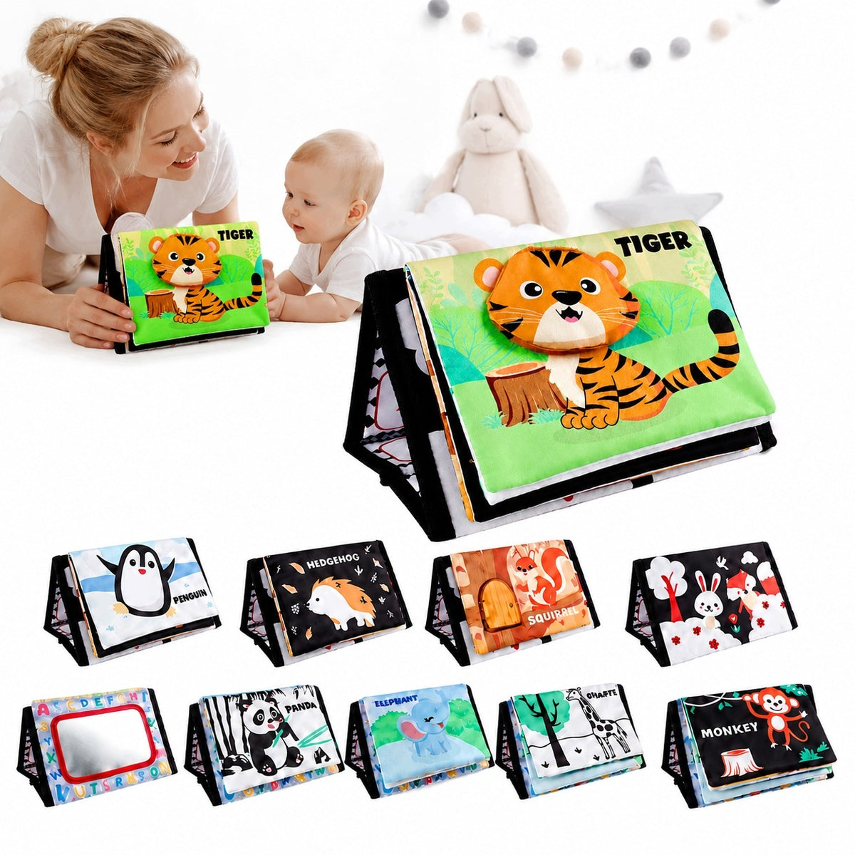 SENSORY TOY FOLDING WITH MIRROR FOR CHILDREN INFANTS EDUCATIONAL