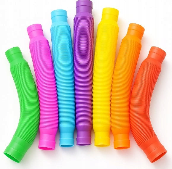 SENSORY TUBES - SET OF 10 COLORFUL PIECES - THE TOY FOCUSES ON DEVELOPMENT