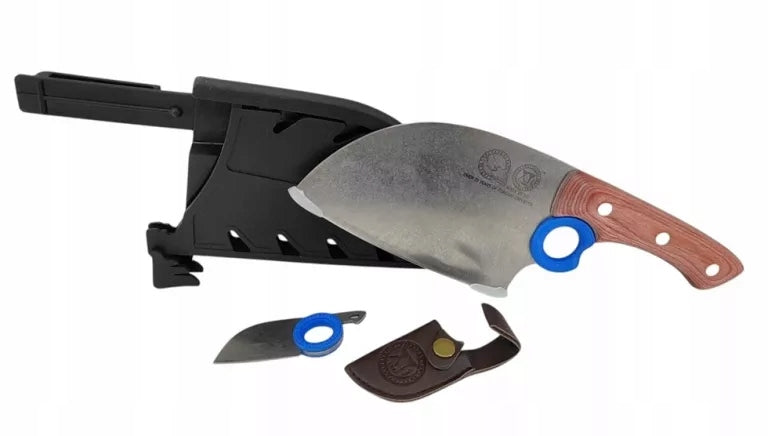 SERBIAN HUNTING CLEAVER KNIFE BUTCHER KITCHEN CHEF XYJ WITH CASE Packaging status original