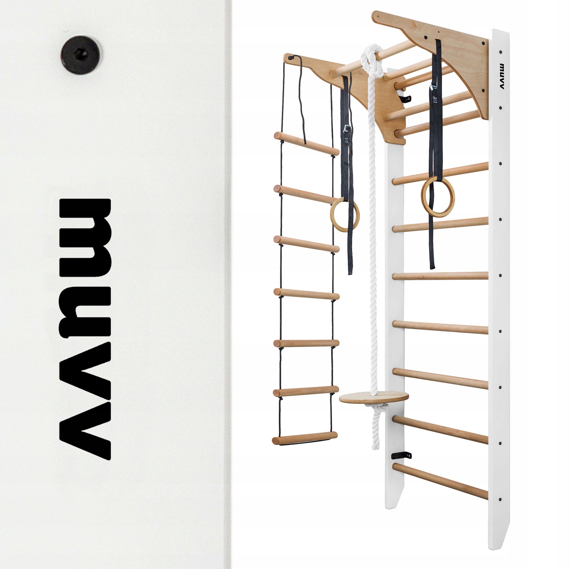 SET 220cm WHITE gymnastic ladder for exercise child's room - MUVV