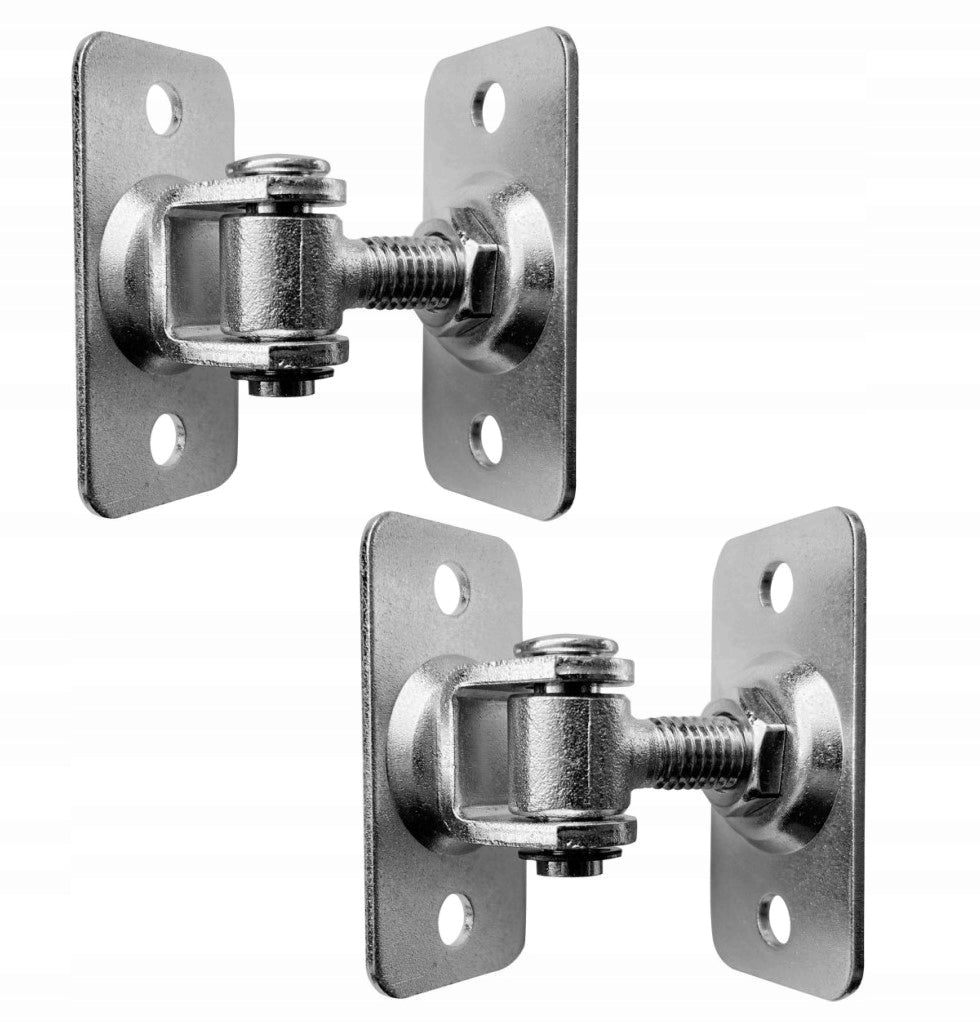 SET 2X DOUBLE-SIDED HINGE M12 ADJUSTABLE SCREW PLATE FOR GATES