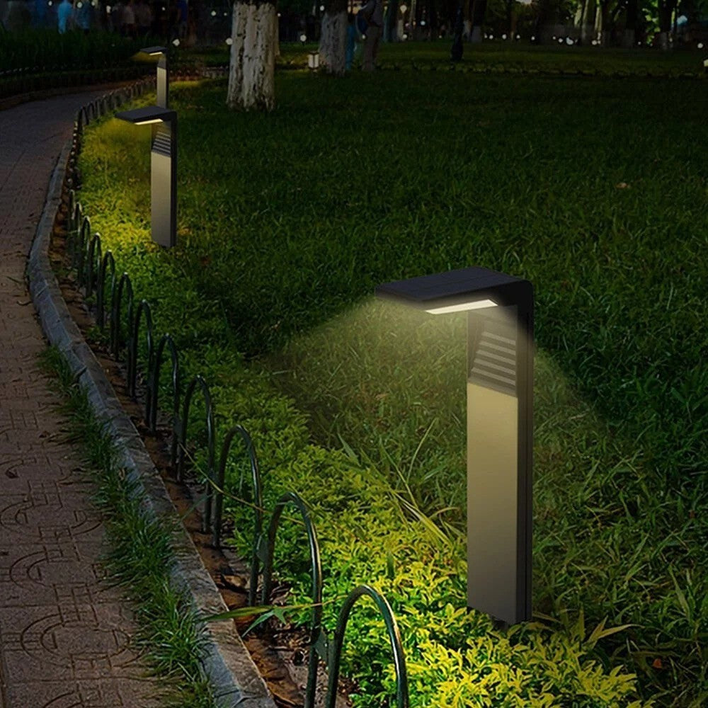 SET 2X Solar Garden Pole Standing Lamp LED 57cm Twilight Sensor Color black
