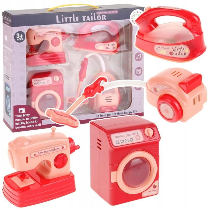 SET AGD EQUIPMENT FOR CHILDREN VACUUM CLEANER WASHING MACHINE IRON SEWING MACHINE