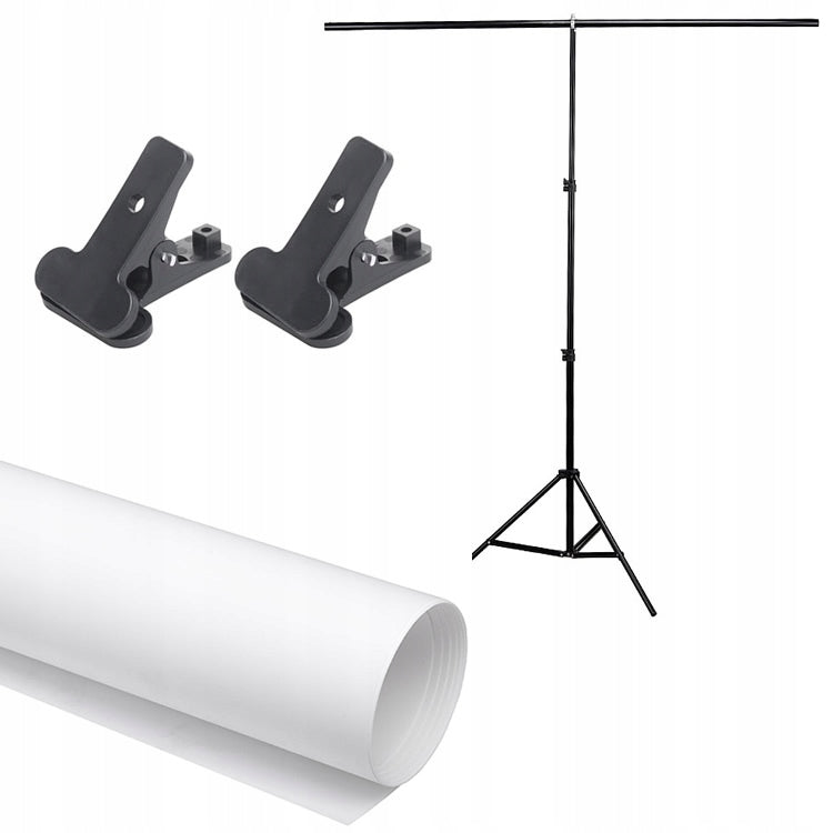 SET: BACKGROUND PVC WHITE + ATELIER 190cm BACKGROUND TRIPOD HOME STUDIO CLIPS Manufacturer code Z3TXST150SXPVC12BIKL