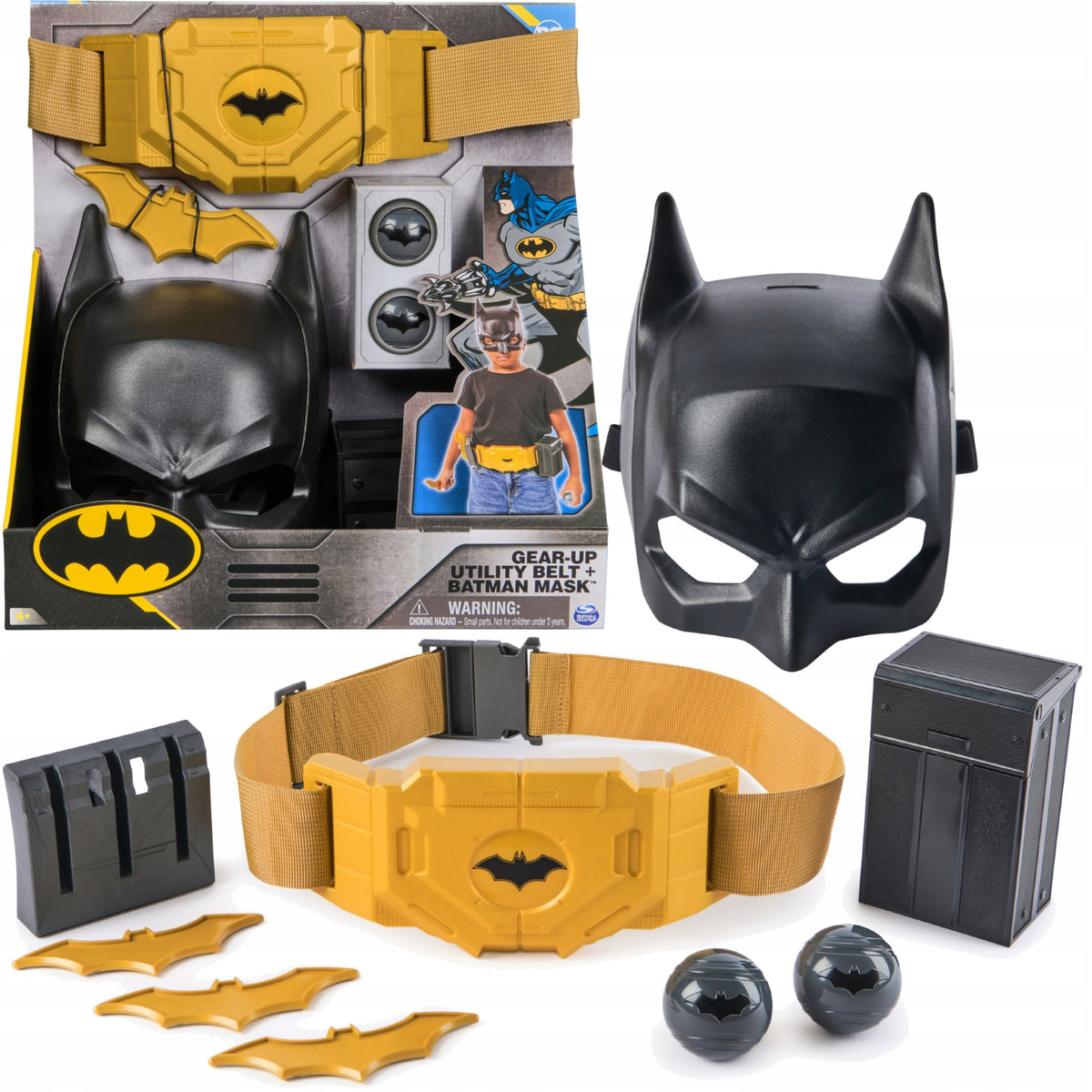 SET BATMAN MASK + BELT WITH ACCESSORIES DC COMICS UTILITY BELT