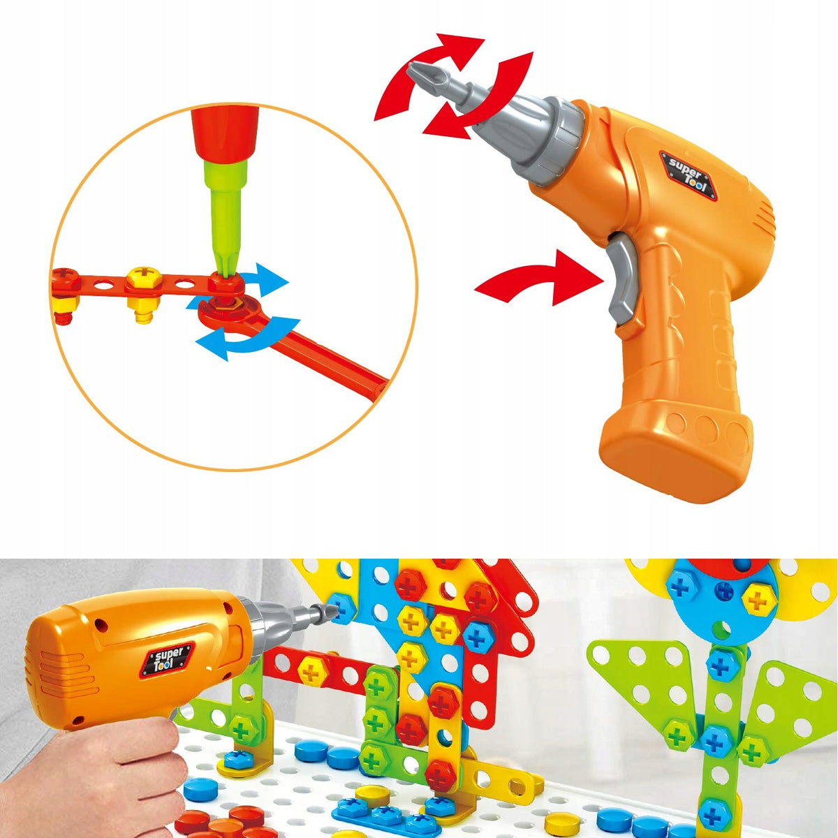 SET BUILDING BLOCKS SCREWDRIVER SCREWS 237el SUITCASE SCREWDRIVER WRENCH Packaging status original