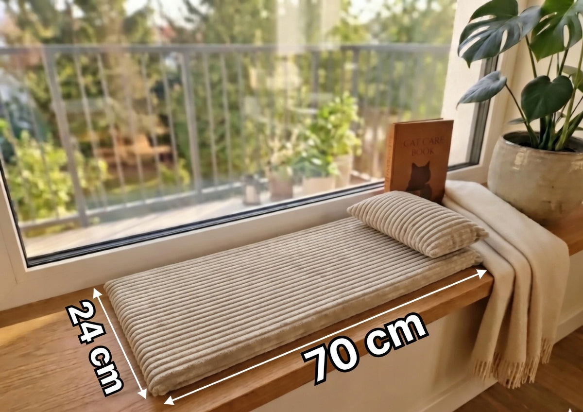 SET. Bed Mat for Cat Dog 70x24x3cm For window sill .PREMIUM + pillow Manufacturer code LEG-SZT-70X24-BEZ