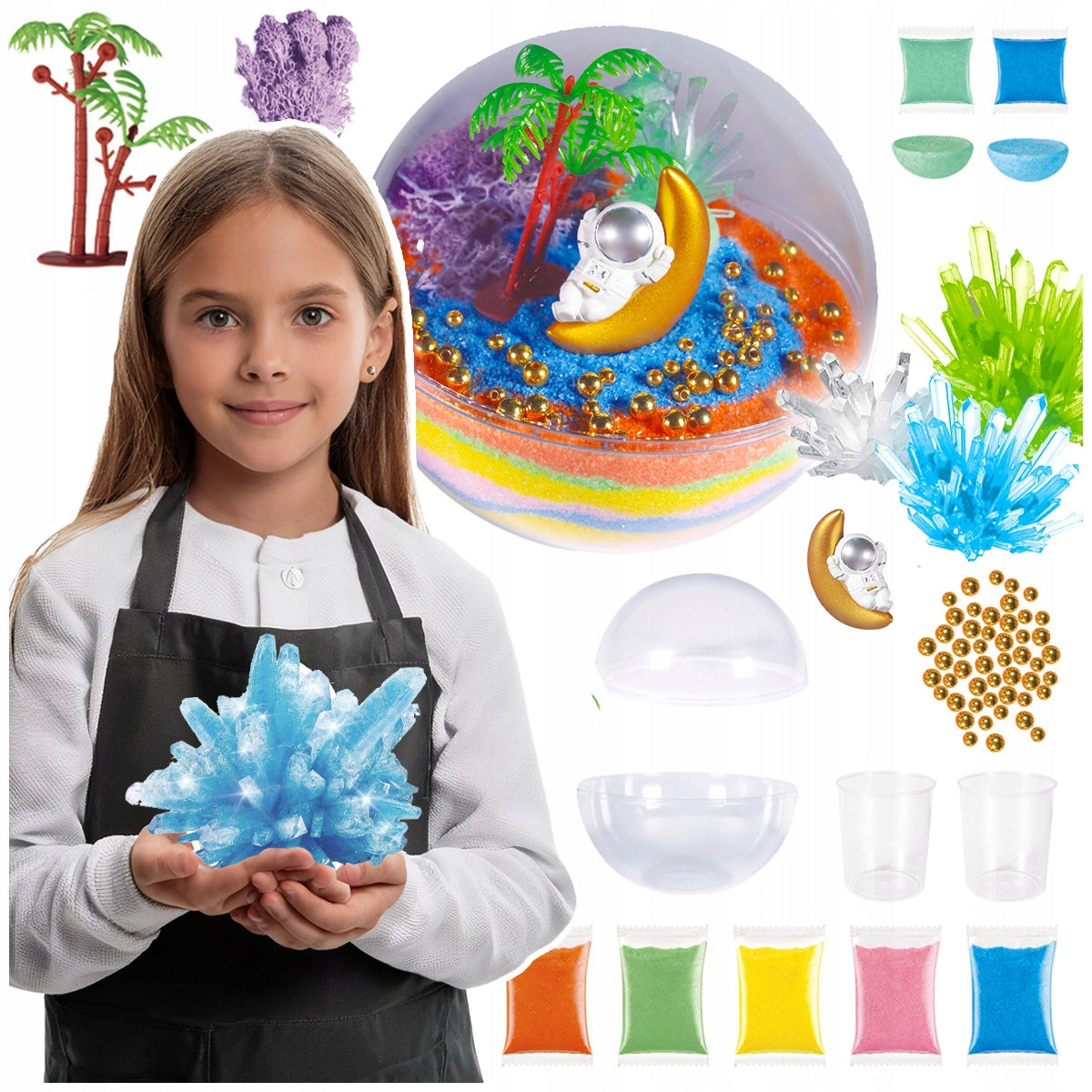 SET CREATIVE MAGIC TERRARIUM BREEDING LED CRYSTALS COSMONAUT DIY Brand Stator
