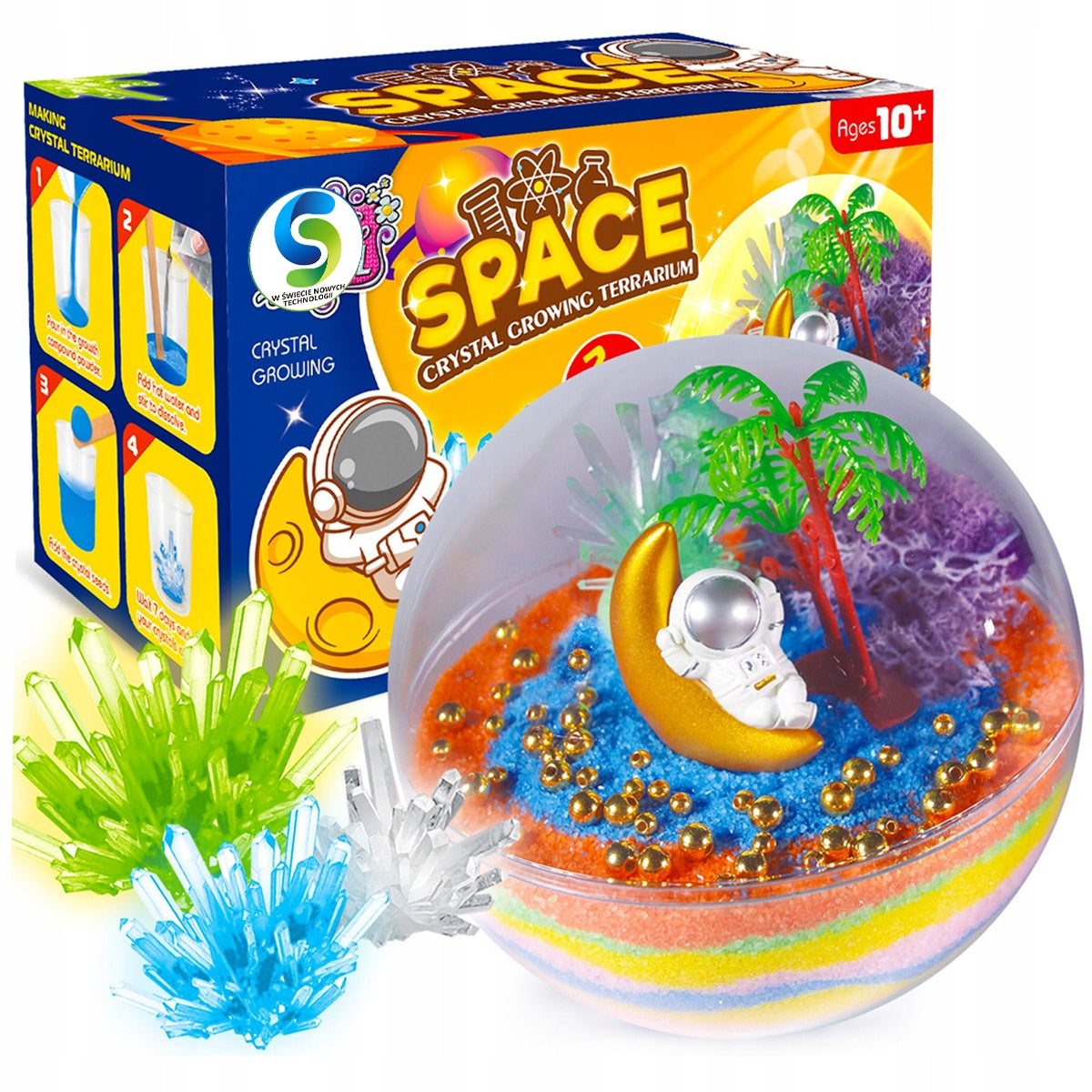 SET CREATIVE MAGIC TERRARIUM BREEDING LED CRYSTALS COSMONAUT DIY Packaging status original