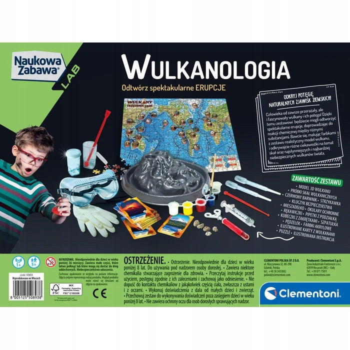 SET CREATIVE VOLCANOLOGY LABORATORY LEARNING FUN CHILDREN CLEMENTONI Kid's age 8＋ years