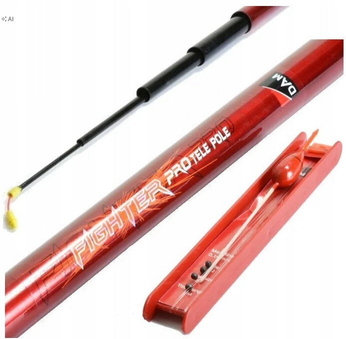 SET DAM FIGHTER PRO TELE POLE 300 3 m G.W.1-10gr WHIP READY FOR FISHING