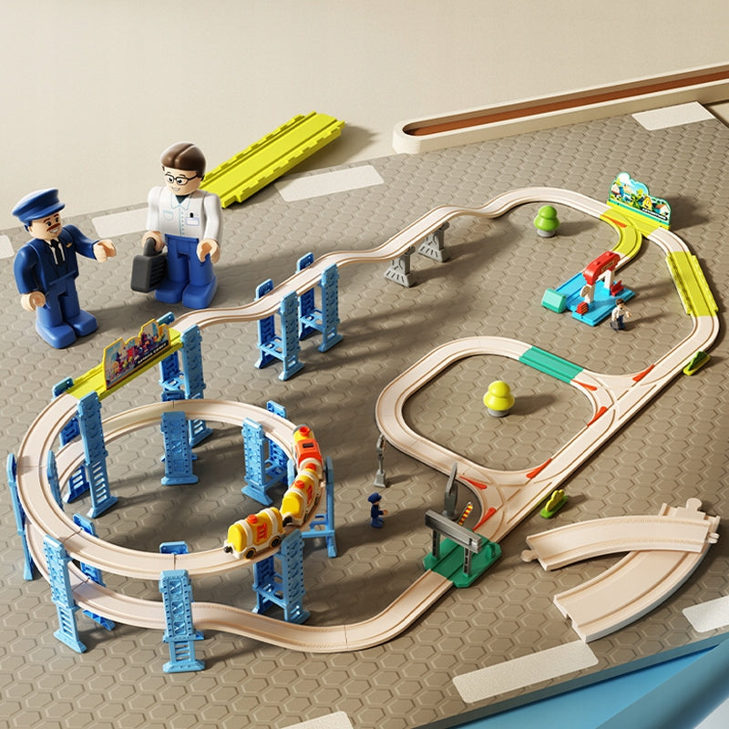 SET ELECTRIC RAILWAY LARGE TRACK TRAIN WAGONS CARS BRIDGE CROSSOVERS 125EL Packaging status original