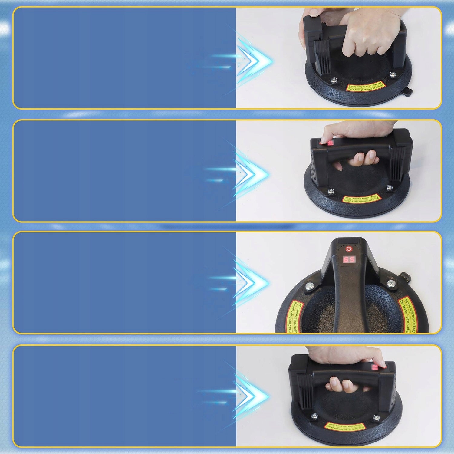 SET ELECTRIC VACUUM SUCTION CUP FOR STONEWARE TILES HANDLE AKU Kind knife for tiles, glazed tiles