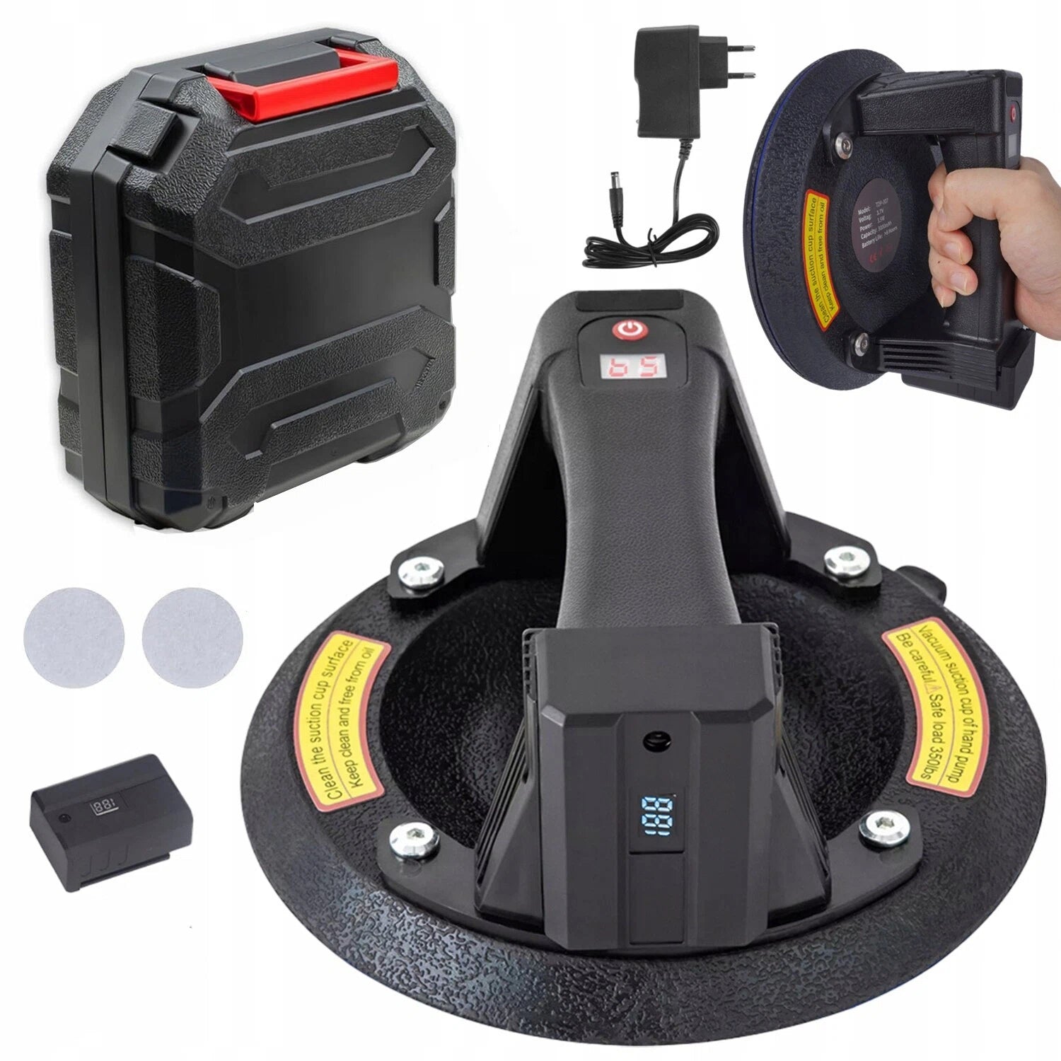 SET ELECTRIC VACUUM SUCTION CUP FOR STONEWARE TILES HANDLE AKU