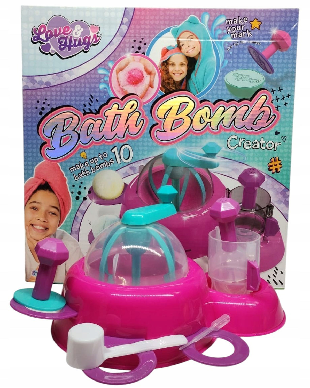 SET FOR CREATING BATH BALLS MIXER LARGE SET OF 10 BALLS 4 MIX COLORS