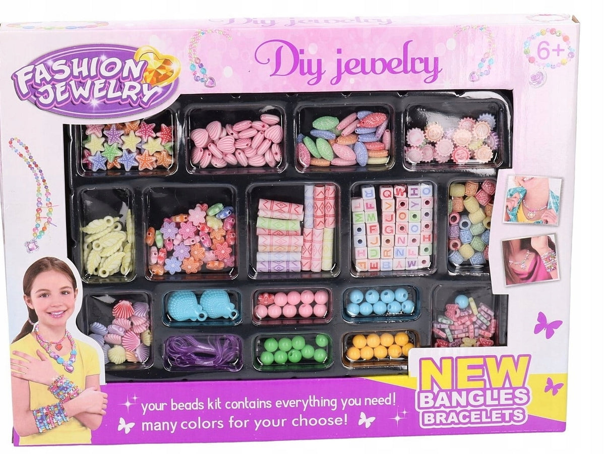 SET FOR MAKING BRACELETS BEADS ERASERS LETTERS ORGANIZER LARGE MEGA EAN (GTIN) 5905476100047