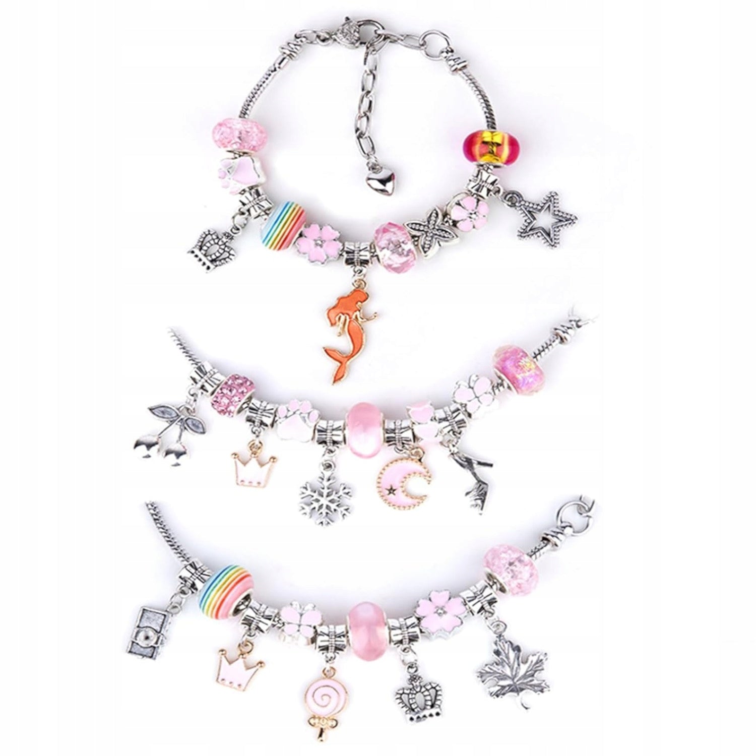 SET FOR MAKING JEWELRY BRACELETS CHARMS BEADS UNICORN CHILDREN Packaging status original