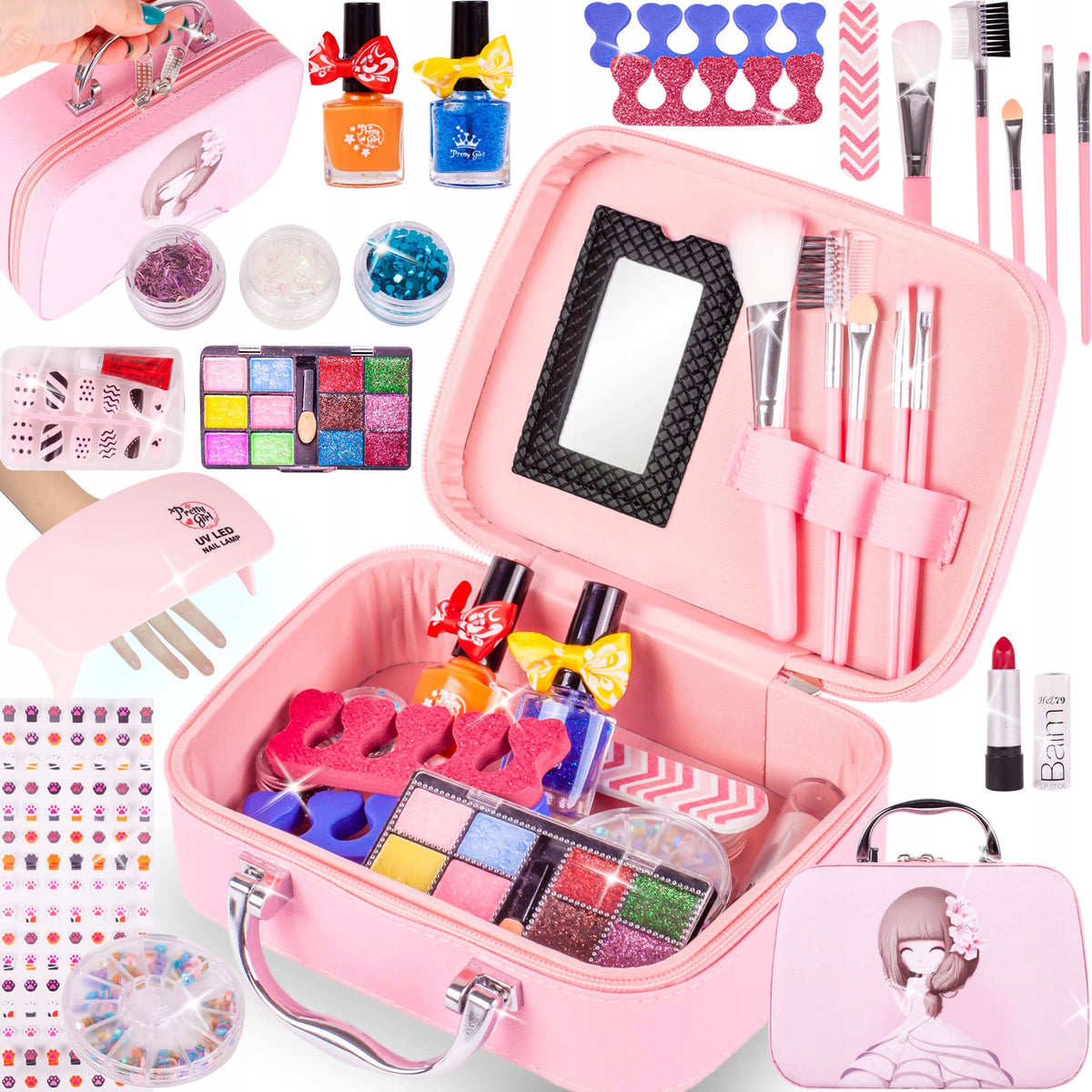 SET FOR PAINTING MAKE UP SMALL LADY SUITCASE FOR CHILDREN COSMETICS