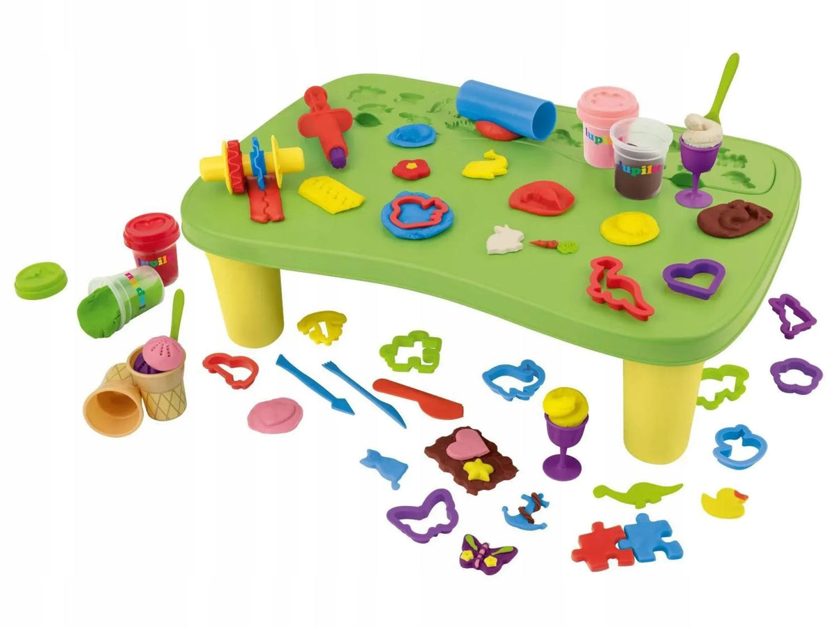 SET FOR PLAYING WITH DOUGH MODELIN TABLE AND MOLDS 42 ELEMENTS PLAYTIVE Packaging status original