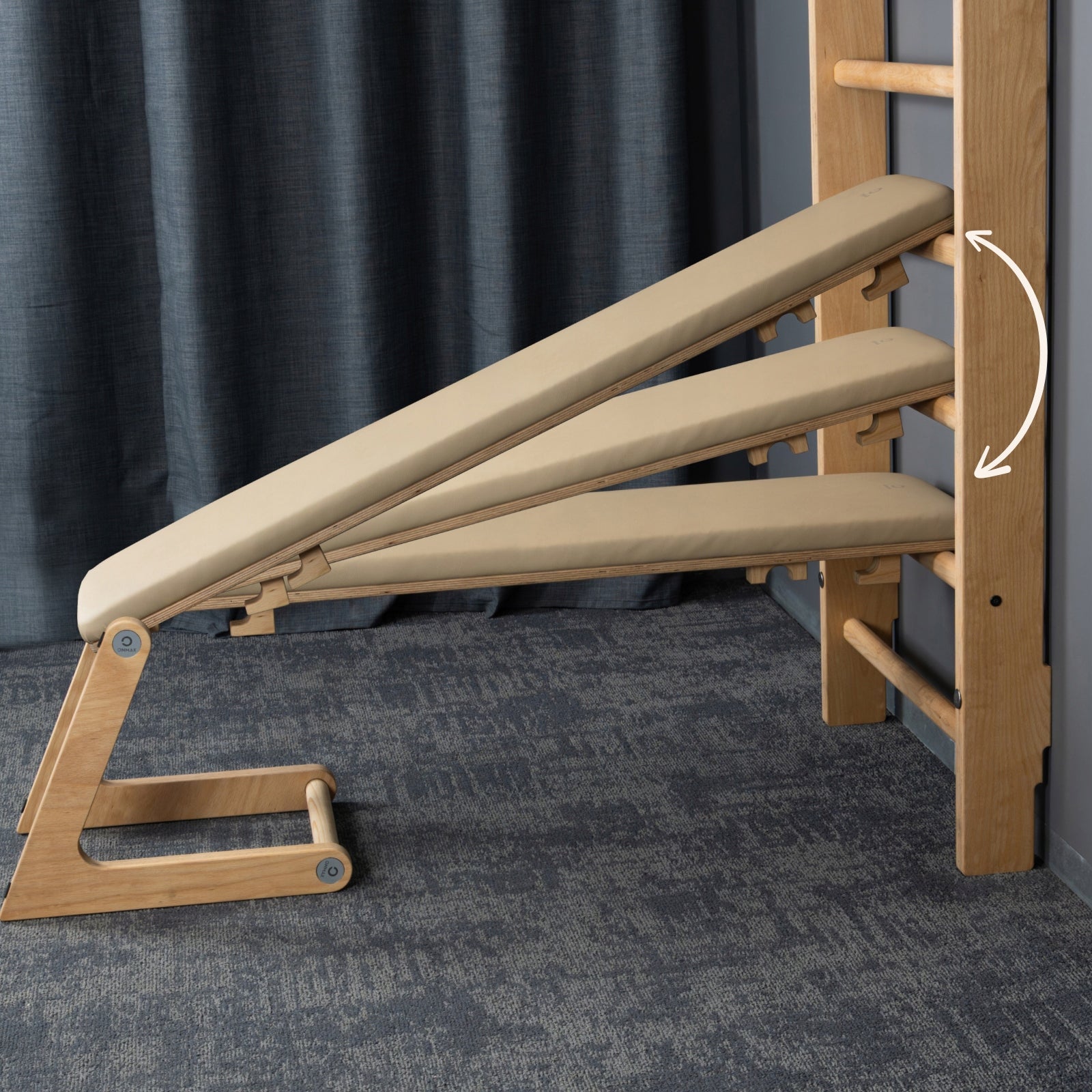 SET Gymnastic ladder PREMIUM ONMAX NORD 230cm+LUXO STATION wood/beige Brand ONMAX