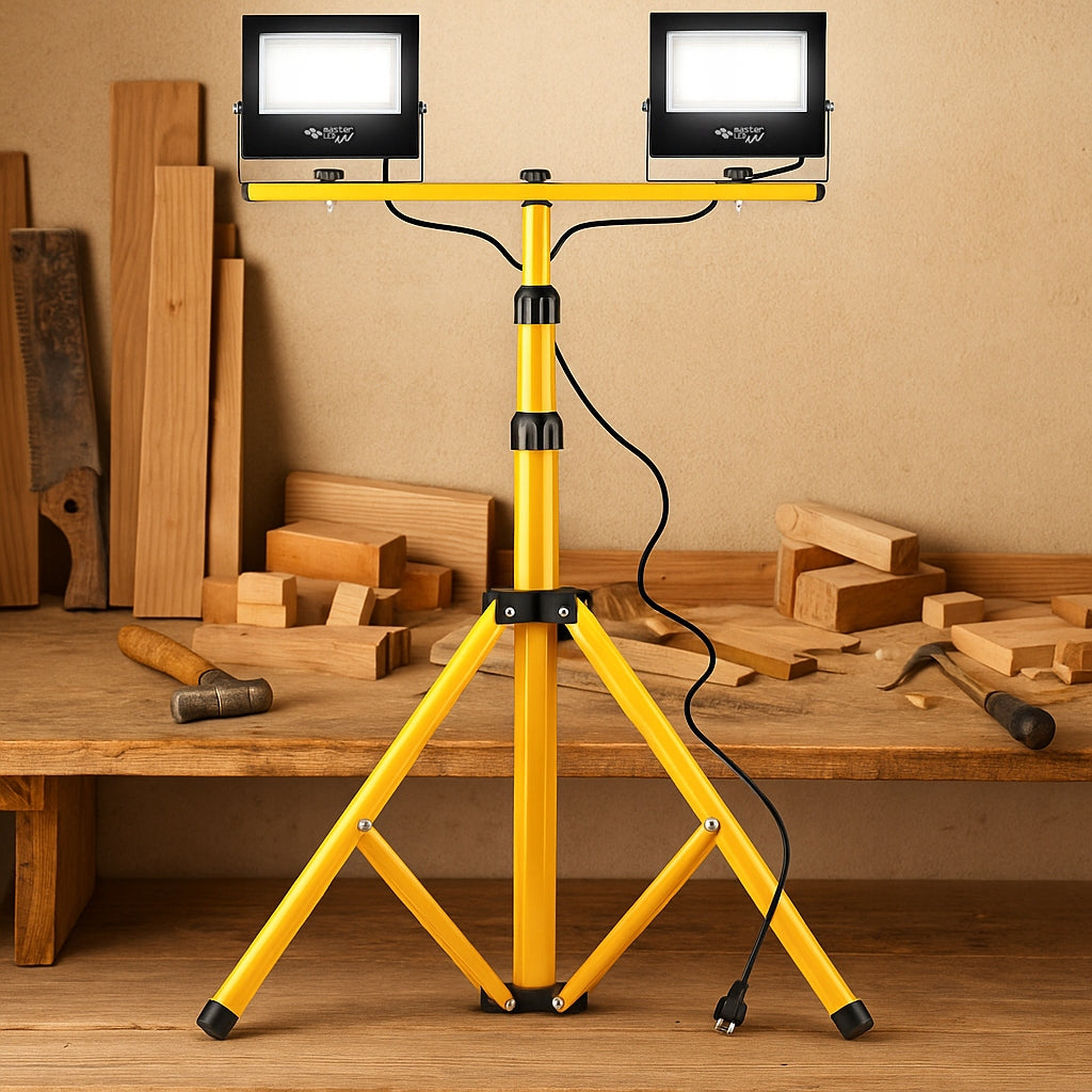 SET HALOGEN floodlight 2x 50W 4500K LED LAMP TRIPOD construction plug Manufacturer code ZESTAW HALOGEN naświetlacz 2x 50W 4500K