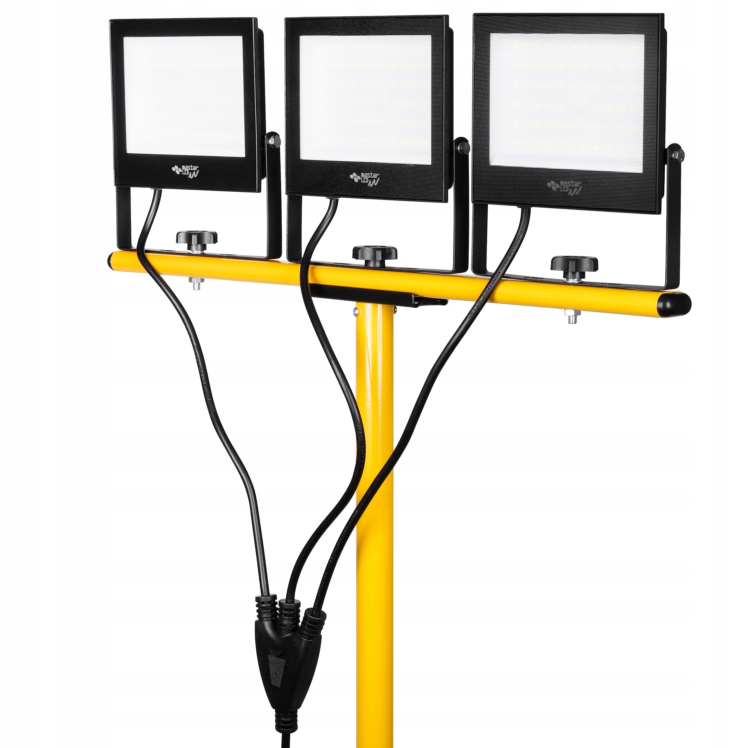 SET HALOGEN floodlight 3x 50W 4500K LED LAMP TRIPOD construction plug Brightness 12000 lm