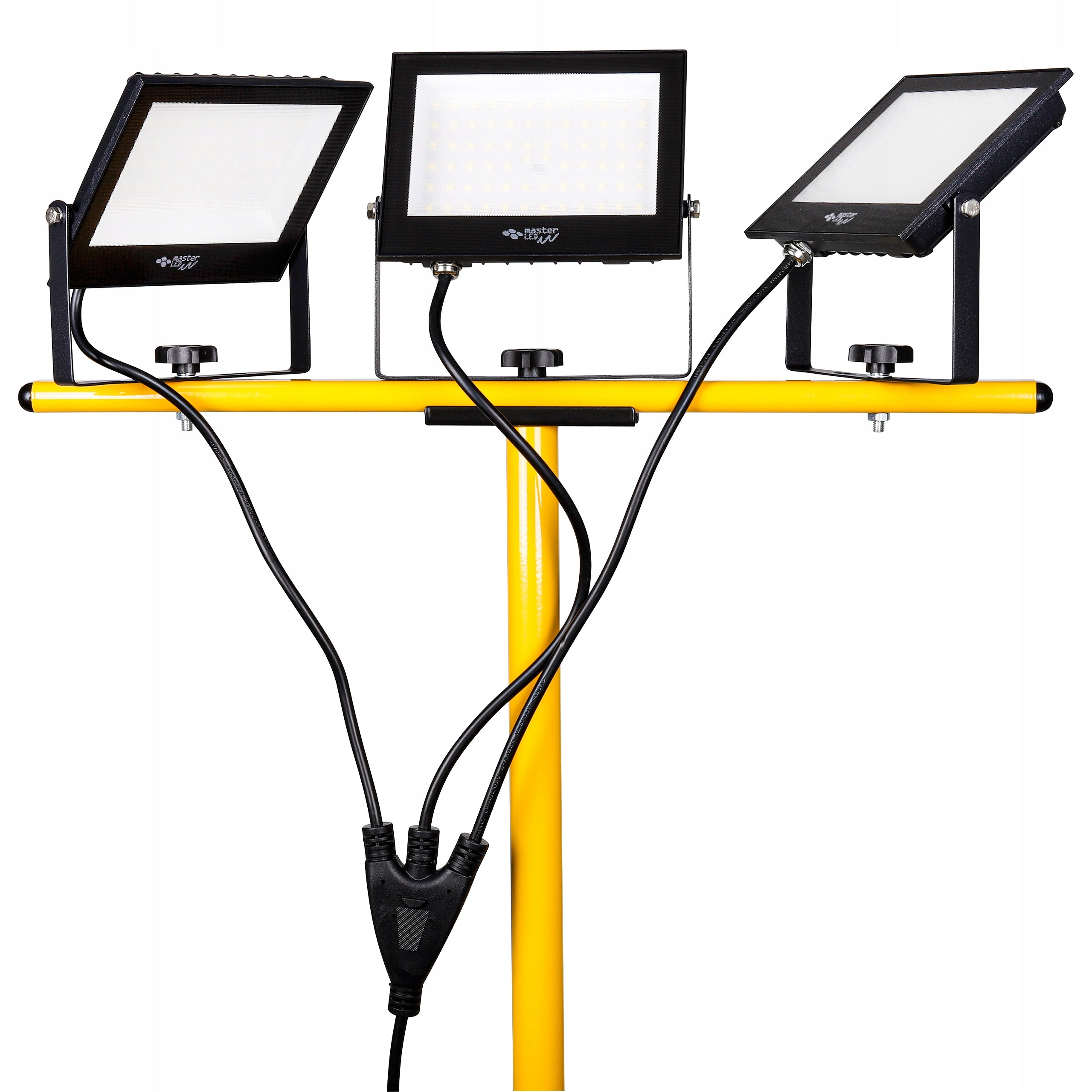 SET HALOGEN floodlight 3x 50W 4500K LED LAMP TRIPOD construction plug Rated power 150 W