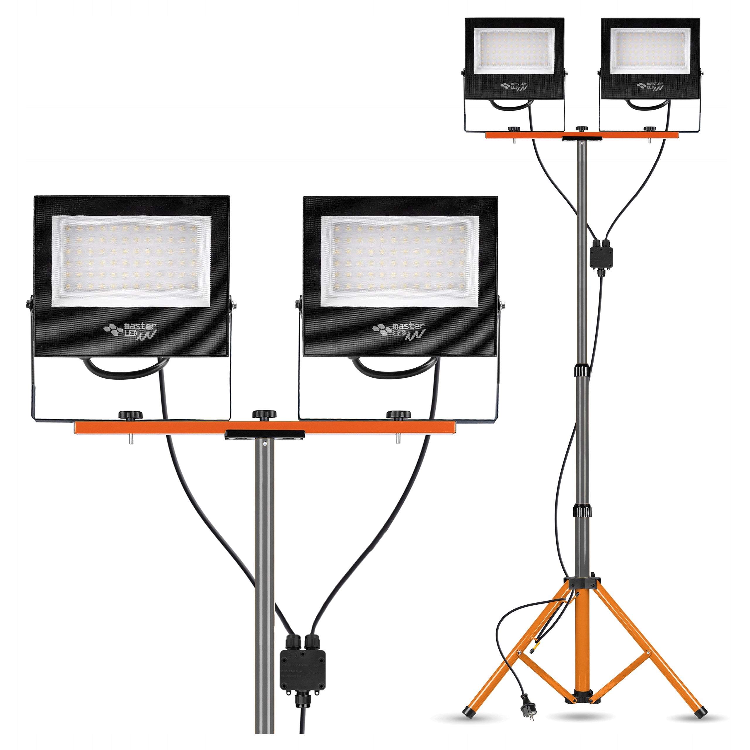 SET HALOGEN floodlight LED TRIPOD 2x100W construction work strong