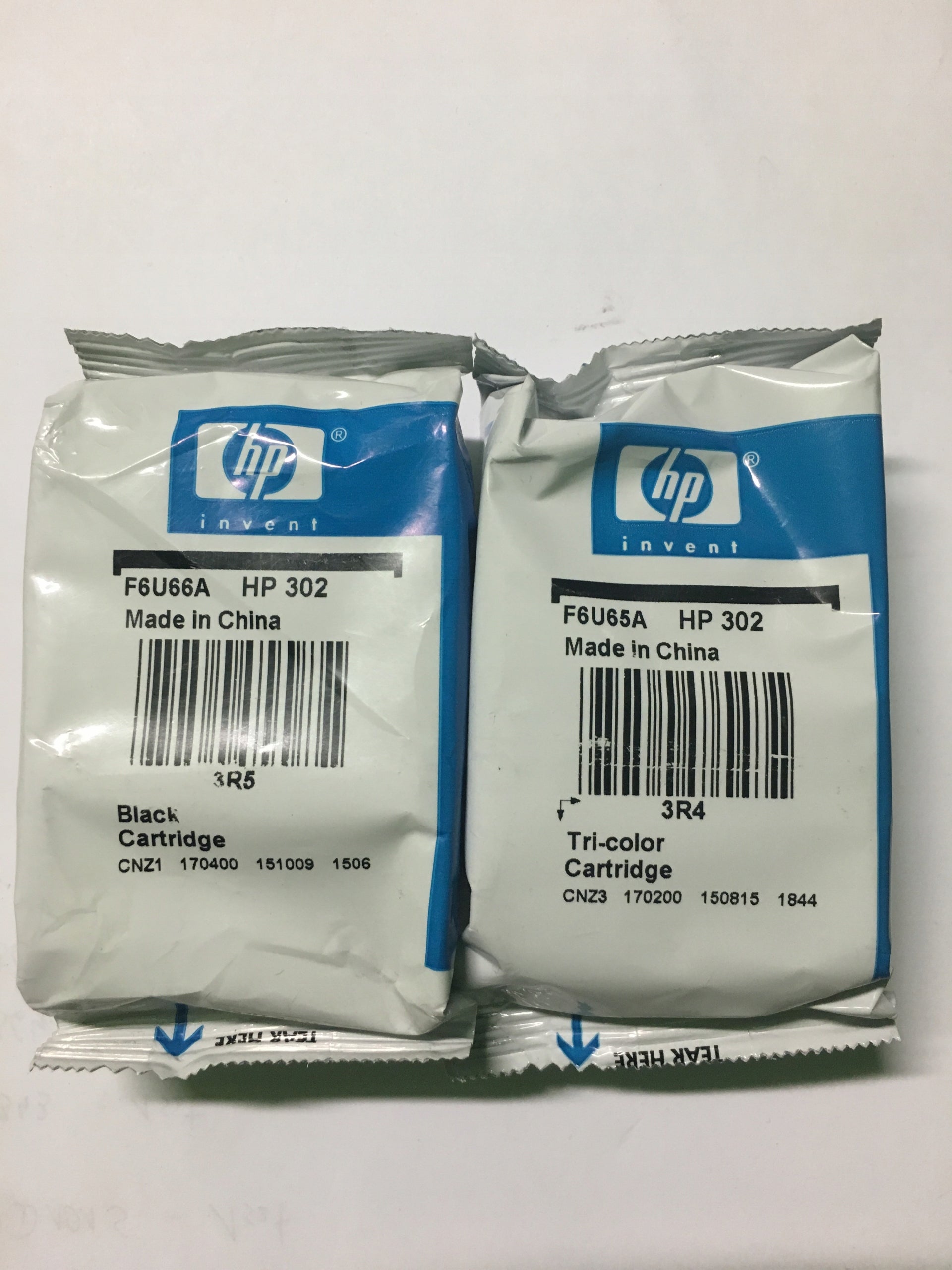 SET HP 302 BLACK F6U66AE + COLOUR F6U65AE Manufacturer code hp 302