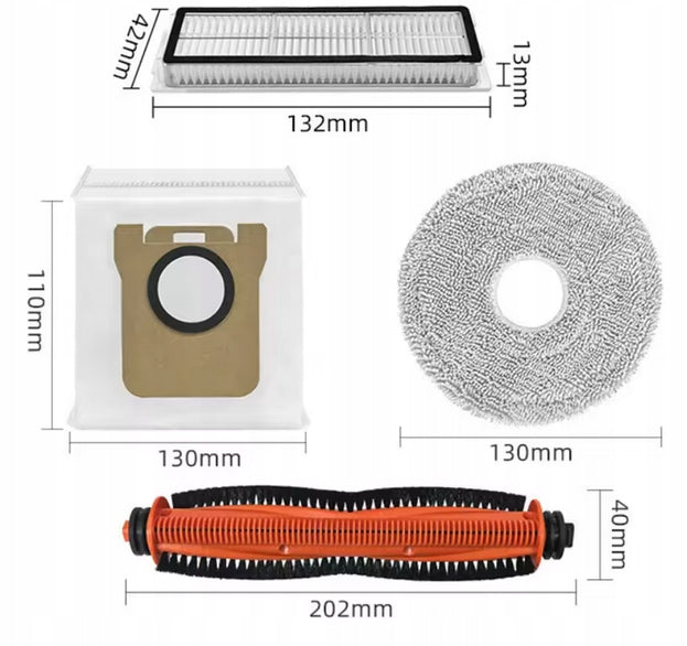 SET MAIN BRUSH CUTTING FILTERS MOP BAGS FOR XIAOMI VACUUM 5/5 PRO Manufacturer Idea Nord