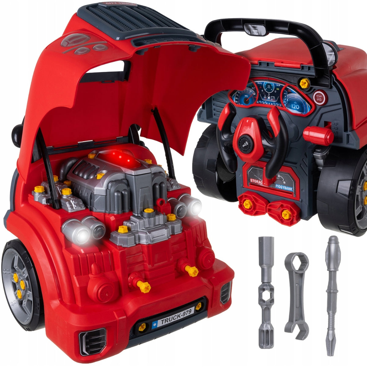 SET MECHANIC FOR CHILDREN ENGINE FOR UNSCREWING CAR AUTO WORKSHOP Packaging status original