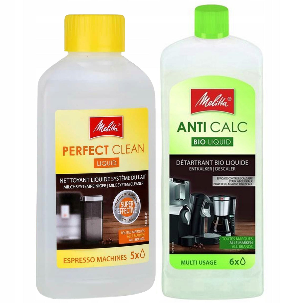 SET MELITTA PERFECT CLEAN + ANTICALC BIO DESCALER FOR COFFEE MACHINES 250ML