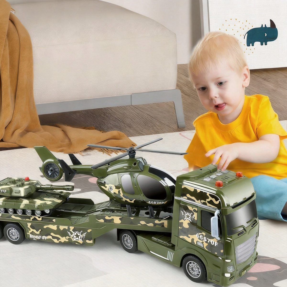 SET MILITARY VEHICLE MILITARY TRANSPORTER WITH DETACHABLE ELEMENTS Manufacturer code ZESTAW POJAZD WOJSKOWY
