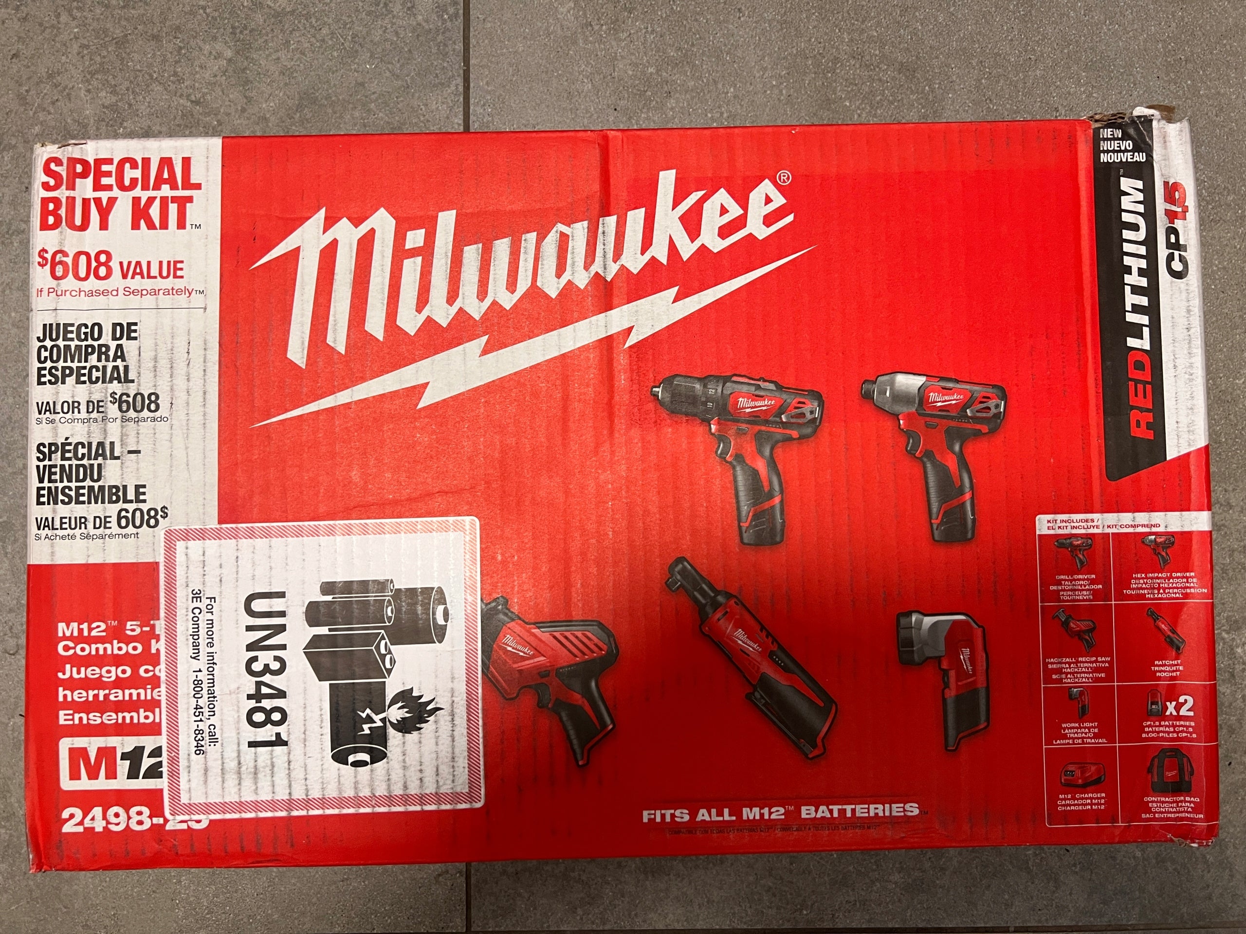 SET MILWAUKEE M12 POWERPACK BPP4A-202A screwdriver drill saw FREEBIE!! Brand Milwaukee